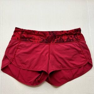 Red Lululemon size four speed ups